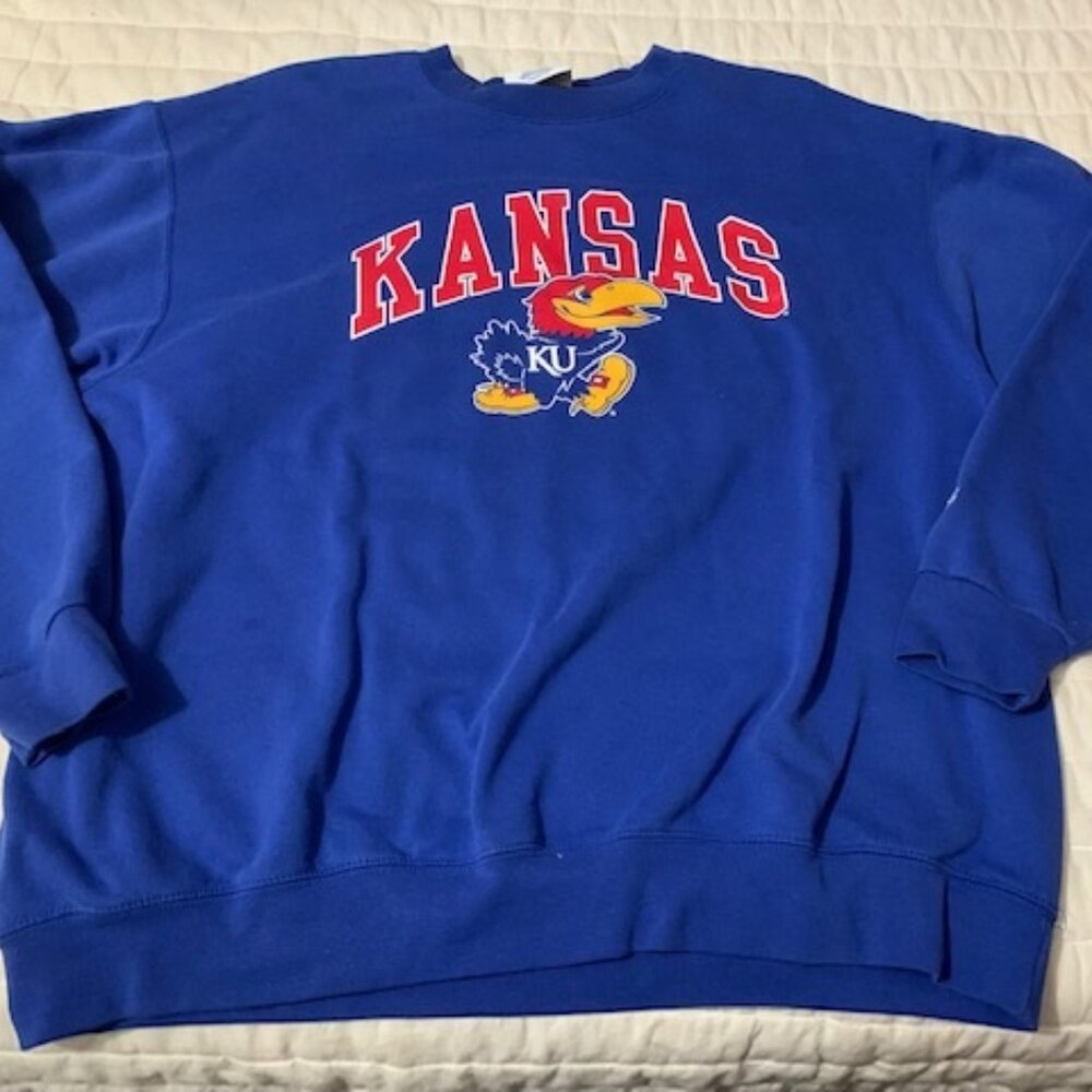 Men's Vintage Kansas KU Jayhawks Champion Brand Sweatshirt XL Activewear Cotton